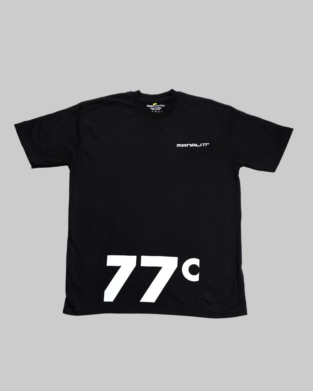 MANALI 77 Mark Heavyweight T-Shirt 240 GSM in black, front view